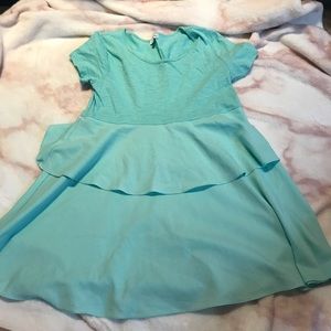 Boutique aqua ruffle shirt